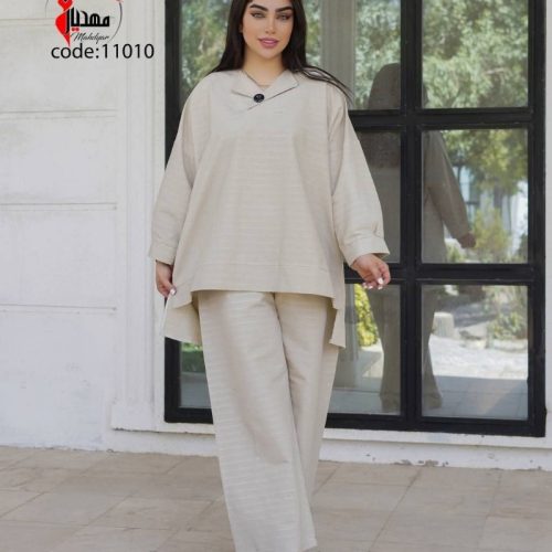 خرید عمده ست شومیز شلوار یقه دار