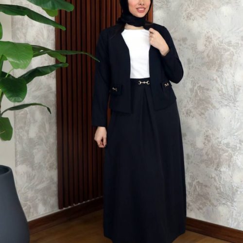 خرید عمده کت سارافون یقه سه سانت سگک - ساحلی زنانه عمده