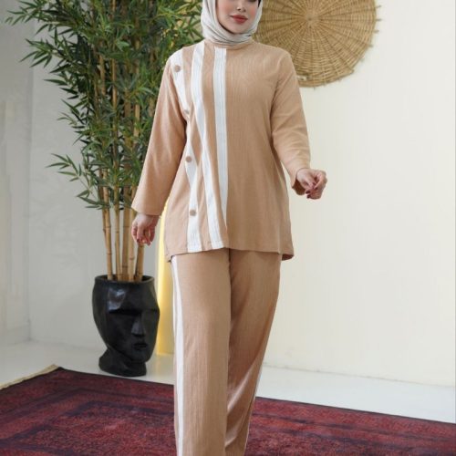 خرید عمده تونیک شلوار بغل نوار - ست بلوز شلوار زنانه عمده
