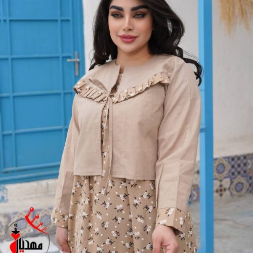 خرید عمده ست کت سارافون سینه چین - ساحلی زنانه عمده