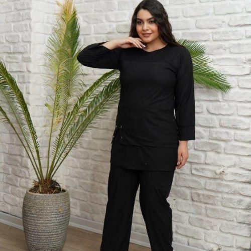 خرید عمده ست تونیک شلوار بالا گیپور پایین هشتی محرمی - ست تونیک شلوار زنانه عمده