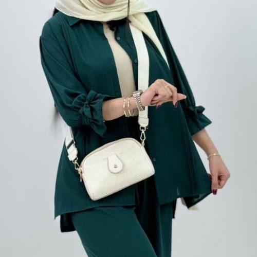 خرید عمده شومیز جلو پیلی آستین عروسک - شومیز زنانه عمده