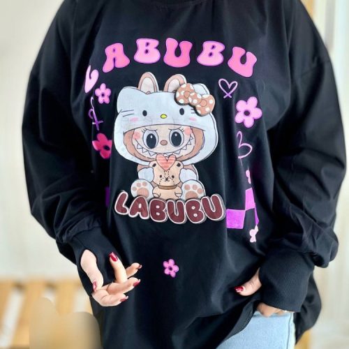 بلوز آستین فینگر چاپ سه بعدی لبوبو کد 133885 - خرید بلوز تک زنانه عمده