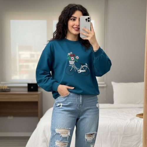 دورس گلدوزی دوچرخه کد 134964 - خرید بلوز تک زنانه عمده