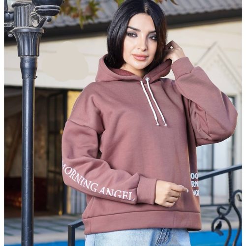 هودی چاپ good morning کد 137327 - خرید کاپشن و هودی زنانه عمده