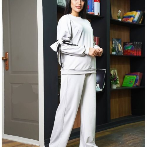 ست بلوز و شلوار آستین پاپیون کد 139971 - خرید ست بلوز شلوار زنانه عمده