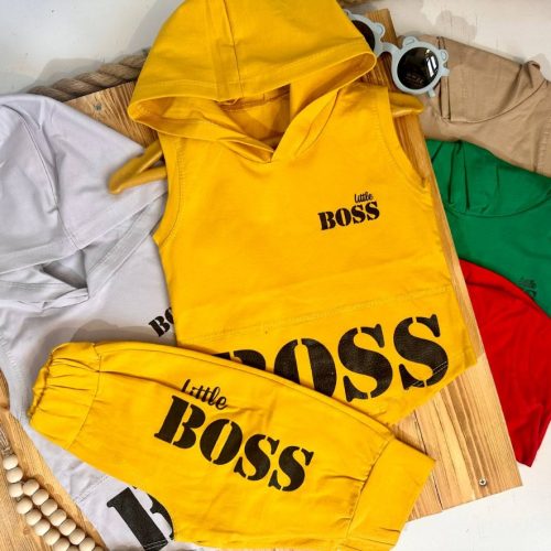 خرید عمده 👫تاپ شلوارک پسرانه چاپ boss ✅