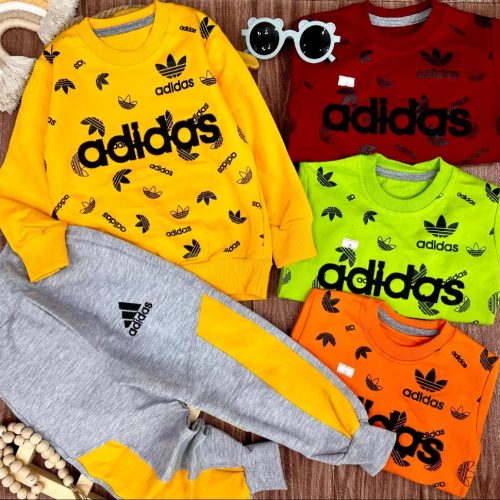 خرید عمده 👫بلوز شلوار پسرانه چاپ و گلدوزی adidas درجه یک