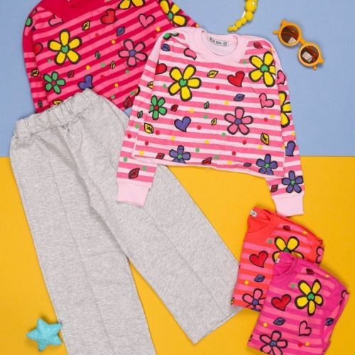 کراپ/شلوار دخترانه # کد 136895 - خرید ست بلوز شلوار دخترانه عمده