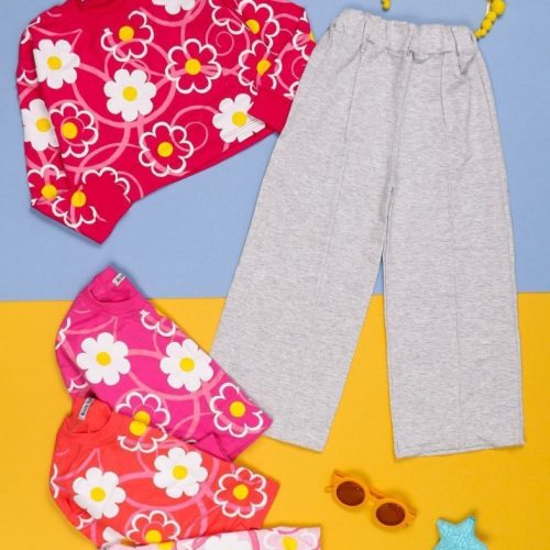 کراپ/شلوار دخترانه # کد 138808 - خرید ست بلوز شلوار دخترانه عمده