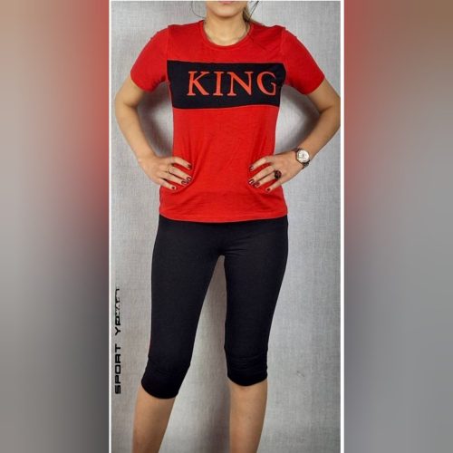 خرید عمده ️ست ویسکوز صددرصد لاکرا KING ️ کد3616 - ست تاب شلوارک زنانه عمده