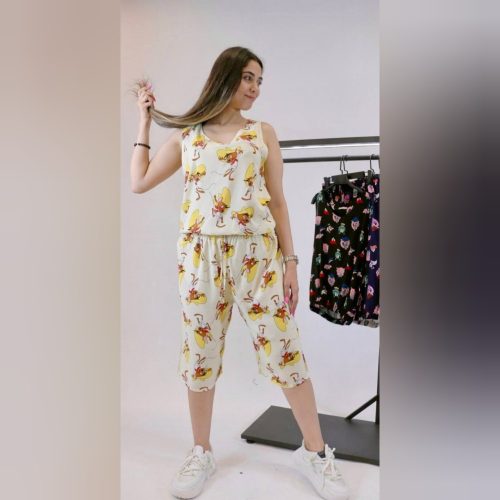 خرید عمده ️ست تاپ شلوارک نخی خارجی ️ کد3610 - ست تاب شلوارک زنانه عمده