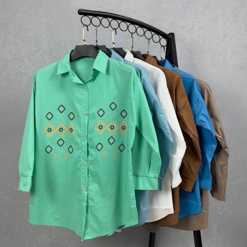خرید عمده ️مانتو چاپی پوپلین ️ کد6665 - مانتو زنانه عمده