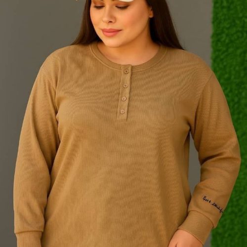 فروش عمده بلوز آستین بلند چهار دکمه ای کد 132455