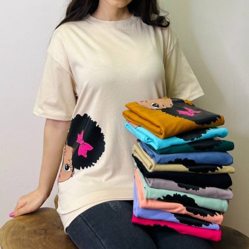 فروش عمده نیم لانگ چاپ دختر کد 132574