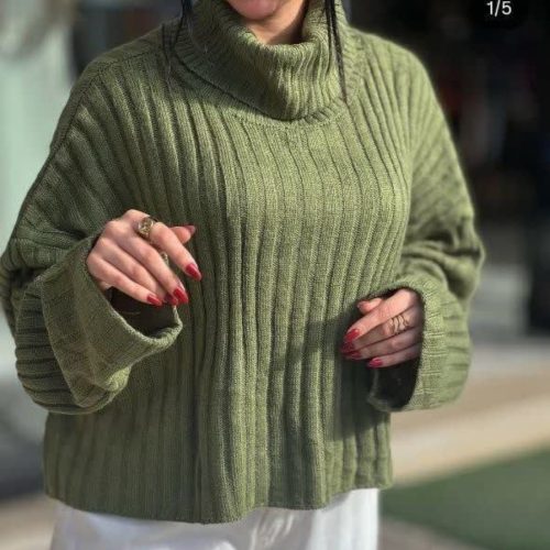 فروش عمده بلوز بافت یقه اسکی کد 133026