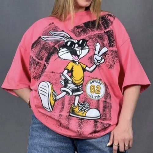 تیشرت لانگ چاپ دار کد 133527 - خرید تاپ و تیشرت زنانه عمده