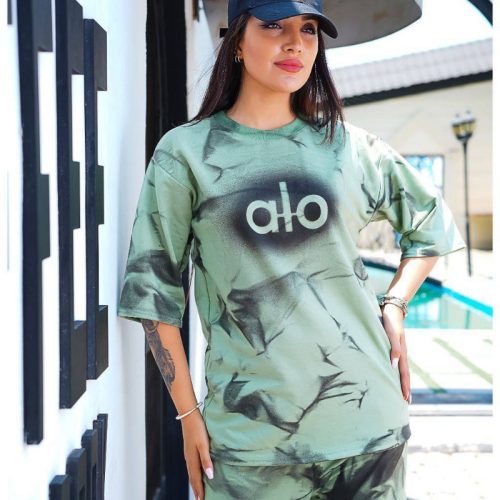 ست تیشرت و شلوار alo کد 133609 - خرید ست تیشرت شلوار زنانه عمده