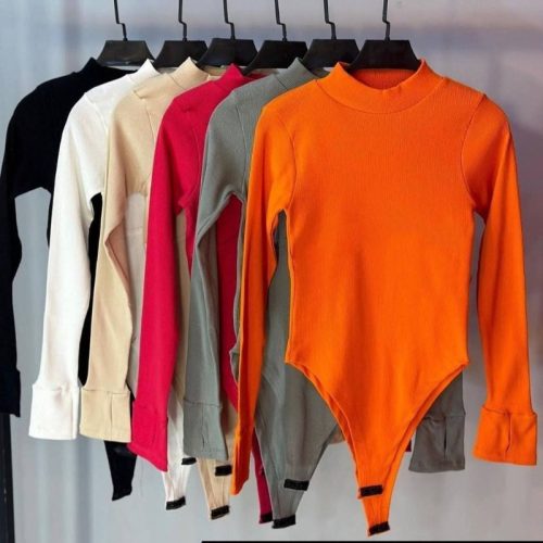 بادی کبریتی آستین دار کد 133625 - خرید تاپ و تیشرت زنانه عمده