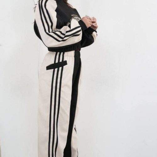 ست کراپ و شلوار بگ کالیفورنیا کد 133936 - خرید ست تیشرت شلوار زنانه عمده