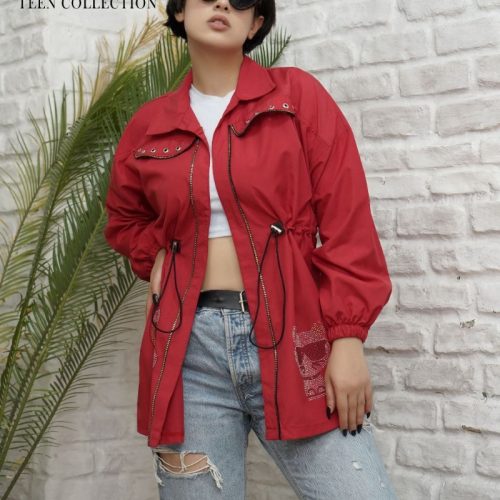 مانتو جلو زیپ کمر گن کد 134187 - خرید مانتو زنانه عمده