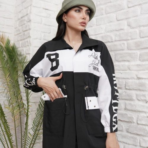 مانتو جلو زیپ کمر گن کد 134188 - خرید مانتو زنانه عمده