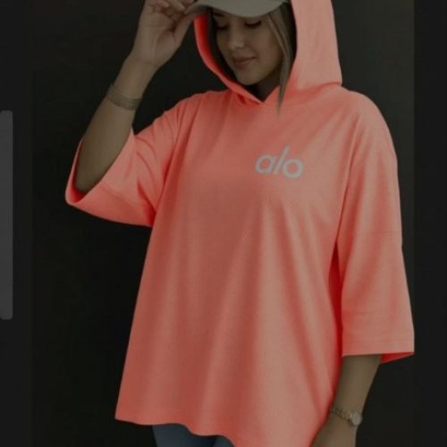 باکسی کلاهدار alo کد 134807 - خرید تاپ و تیشرت زنانه عمده