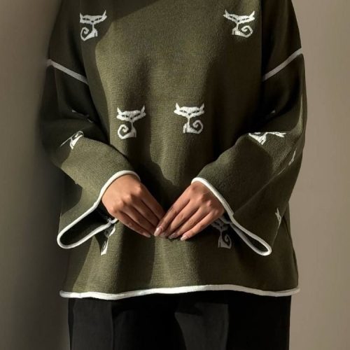 بافت باکسی گربه کد 138639 - خرید بلوز تک زنانه عمده