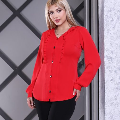 خرید عمده شومیز 2245 ، سرخابی و مشکی