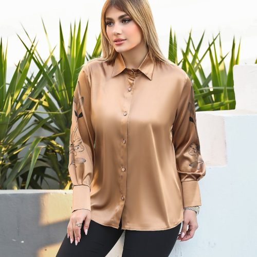 خرید عمده شومیز 2263/1 , قرمز ، یشمی و شامپاینی - شومیز زنانه عمده