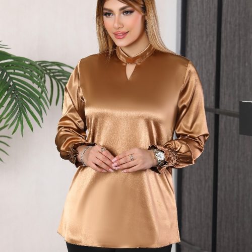 خرید عمده شومیز 2278 ، کرم ، یشمی و سفید - شومیز زنانه عمده