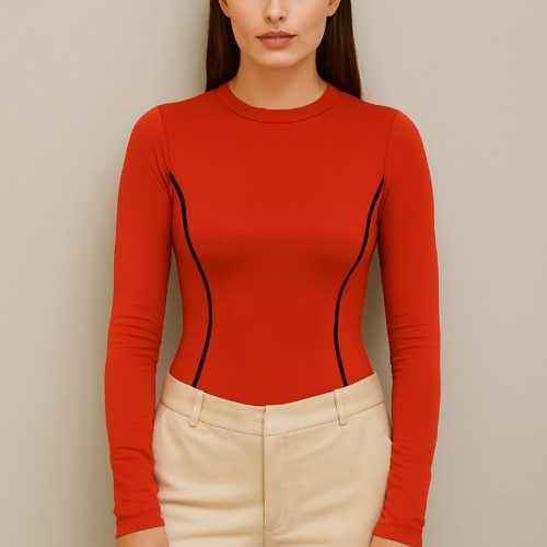 فروش عمده بادی معزی دوز آستین فینگر دار کد 132420