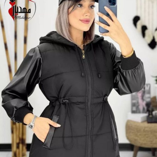 خرید عمده کاپشن آستین چرم مموری