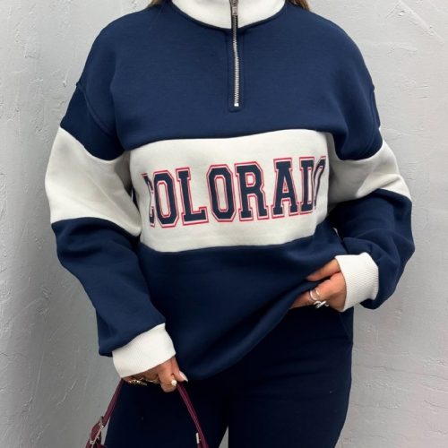 خرید عمده هودی نیم زیپ colorado
