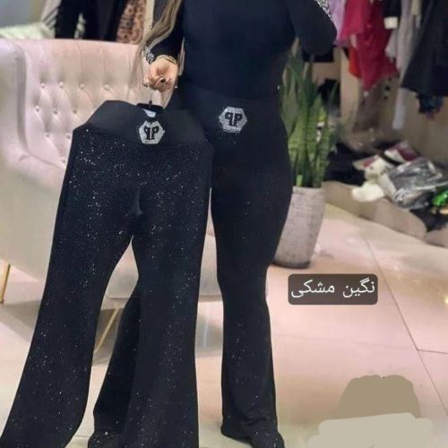 فروش عمده شلوار دمپا زنانه نگین مشکی - شلوار و ساپورت زنانه عمده