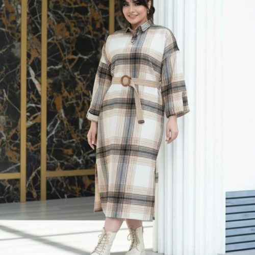 فروش عمده مانتو کفتان زنانه کمر بند دار طرح میکس کد 132515