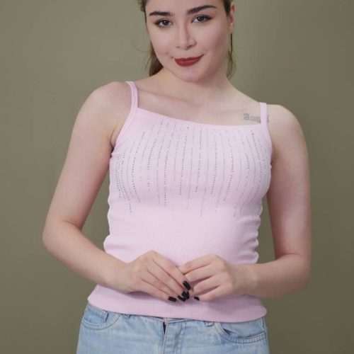 تاپ بندی نگینی کد 135458 - خرید تاپ و تیشرت زنانه عمده