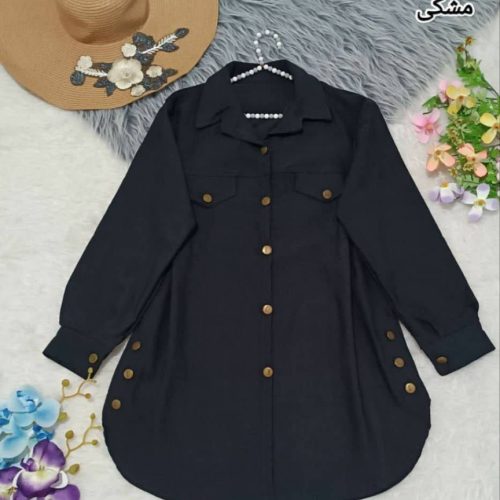 مانتو بغل دکمه کد 135467 - خرید مانتو زنانه عمده