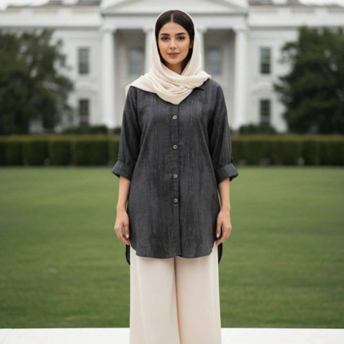 مانتو پری جلو دکمه کد 135520 - خرید مانتو زنانه عمده