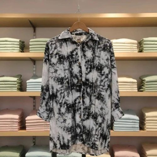 مانتو جلو دکمه ابرنگی کد 135540 - خرید مانتو زنانه عمده