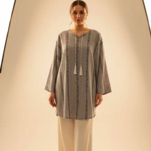 تونیک یقه کوبای سنتی کد 135582 - خرید تونیک زنانه عمده