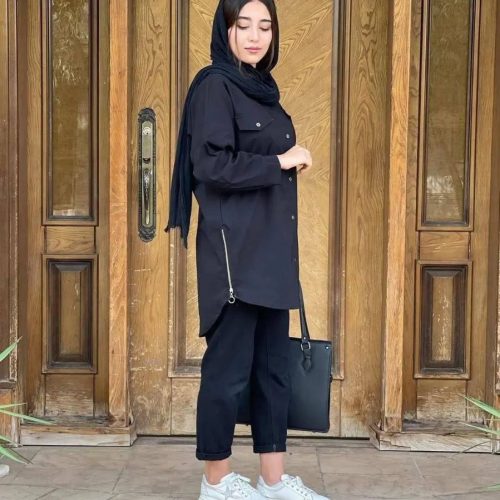 مانتو بغل زیپ کد 135607 - خرید مانتو زنانه عمده