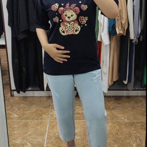 تیشرت نیم لانگ کد 135645 - خرید تاپ و تیشرت زنانه عمده