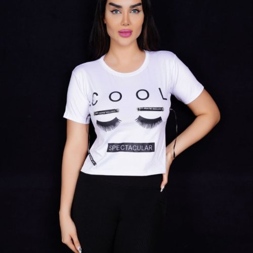 کراپ چاپ مروارید کد 135711 - خرید تاپ و تیشرت زنانه عمده