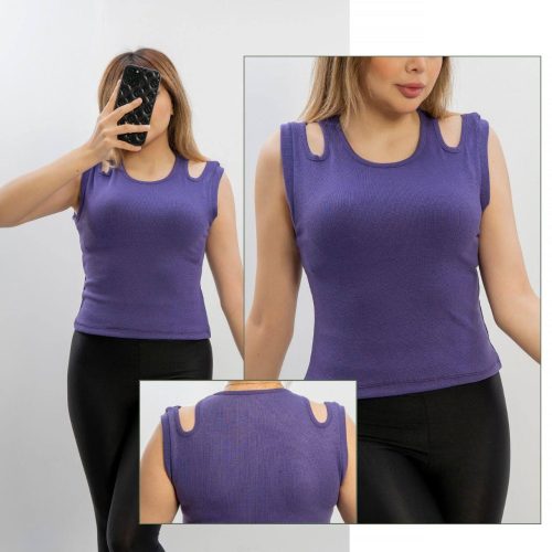 کراپ دو طرف رومی کد 135713 - خرید تاپ و تیشرت زنانه عمده