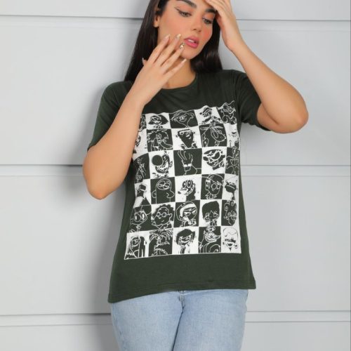 تیشرت چاپی کد 135740 - خرید تاپ و تیشرت زنانه عمده