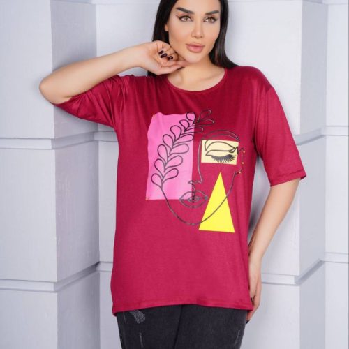 تیشرت چاپی کد 135744 - خرید تاپ و تیشرت زنانه عمده