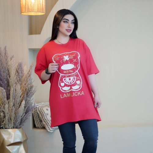 تیشرت لانگ تدی کد 135984 - خرید تاپ و تیشرت زنانه عمده