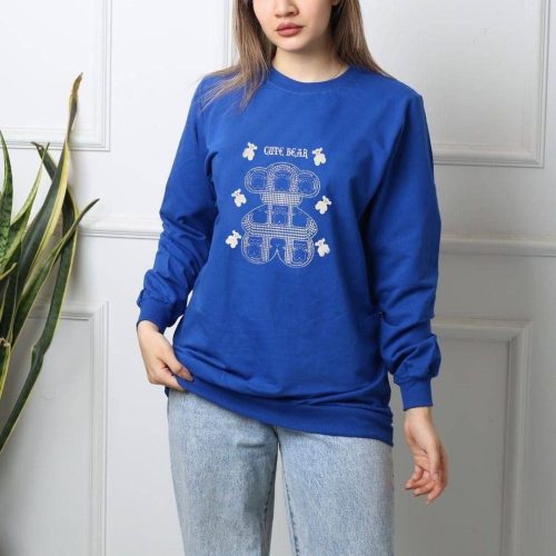 بلوز دورس چاپ خرسی کد 136004 - خرید بلوز تک زنانه عمده