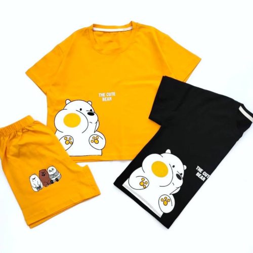 ست کراپ شورتک لبو بو کد 136012 - خرید ست تاب شلوارک زنانه عمده